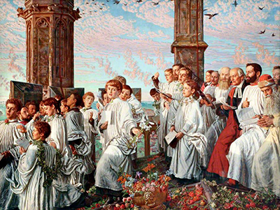 May Morning on Magdalen Tower William Holman Hunt